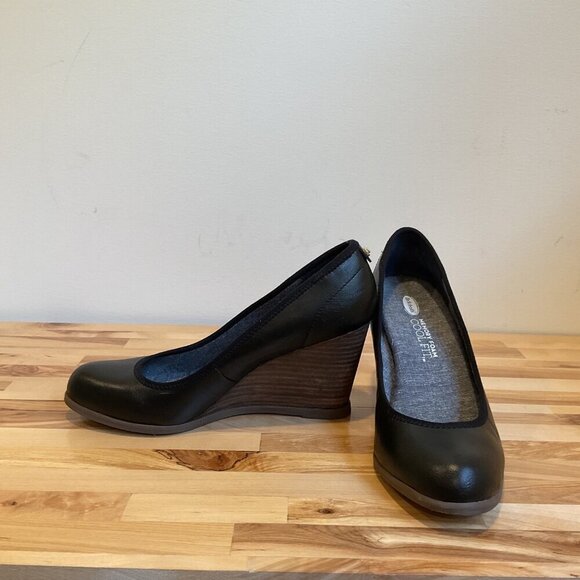 Dr. Scholls Womens Penelope style Black leather shoes Wedge heeled Memory Foam 7 - Picture 6 of 15